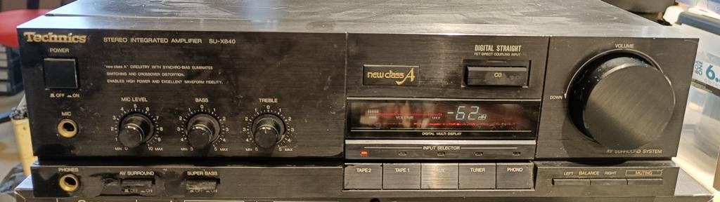 Technics SU-X840 Stereo Geïntegreerde Versterker, Overige merken, Gebruikt, Ophalen of Verzenden, 60 tot 120 watt