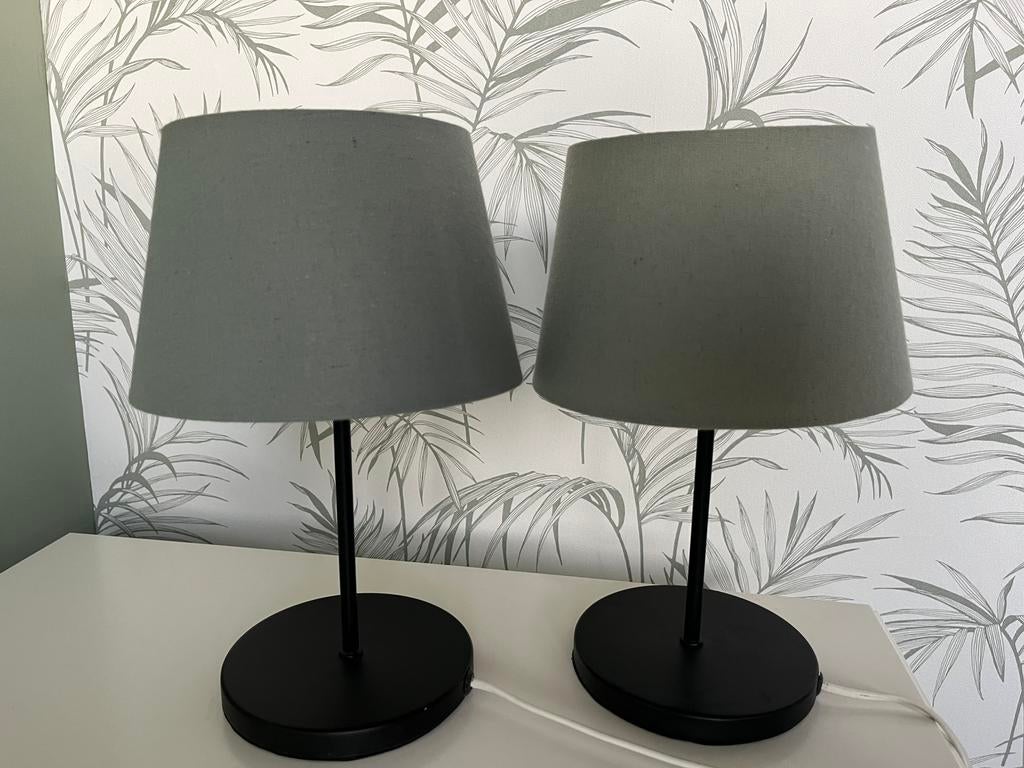 Tafellamp lampjes/ nachtlampjes HEMA, groen, Huis en Inrichting, Lampen | Tafellampen, Gebruikt, Minder dan 50 cm, Metaal, Stof