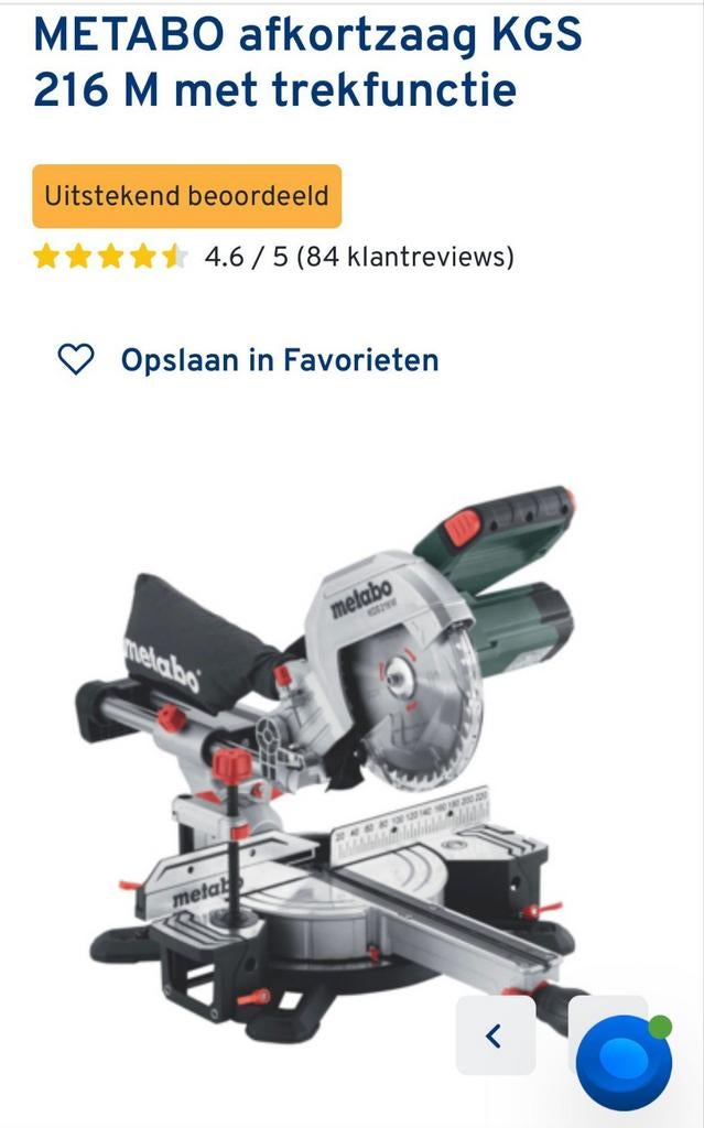 Gereetscgap, Doe-het-zelf en Verbouw, Gereedschap | Zaagmachines, Ophalen, 1200 watt of meer, 30 tot 70 mm