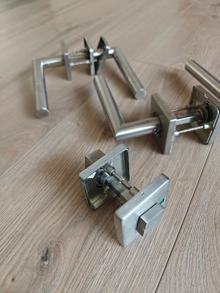 Gamma Zagreb deurklink met rozet ..., Doe-het-zelf en Verbouw, Hang- en Sluitwerk, Ophalen of Verzenden, Rvs, Klink of Kruk