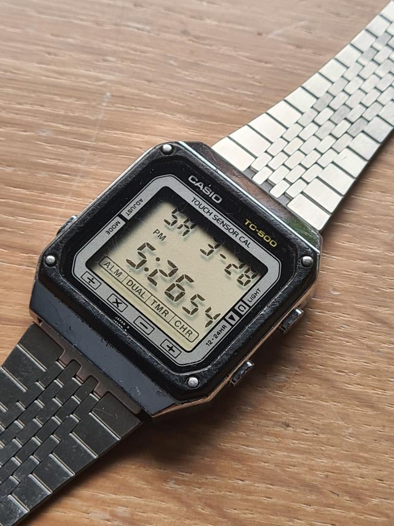 Vintage Casio TC-500 touch screen calculator horloge., Ophalen of Verzenden
