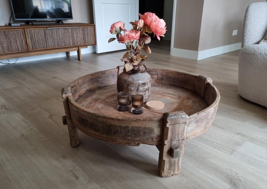 Chakki Tafel XL - India, Ophalen, 50 tot 100 cm, Rond, 50 tot 100 cm