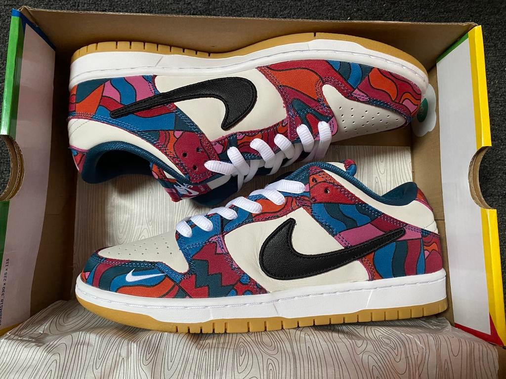 Nike SB Dunk Low Pro QS Parra 44 Nieuw, Ophalen of Verzenden, Zo goed als nieuw, Overige kleuren