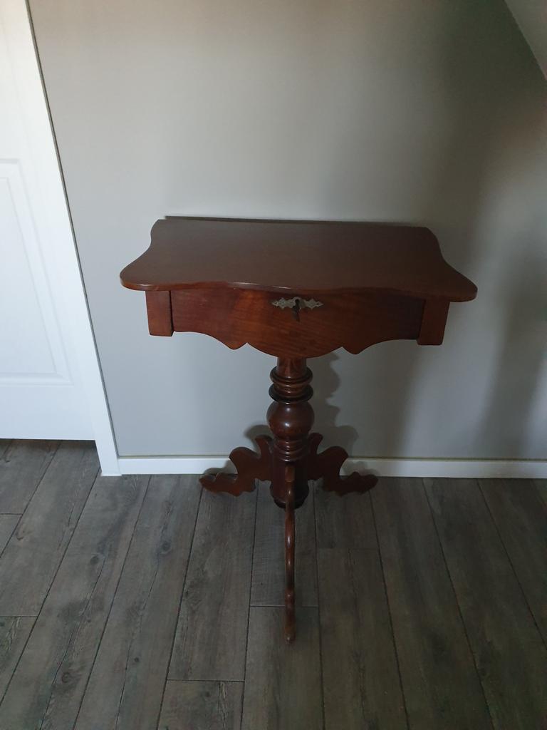 Schitterend antiek mahonie naaitafel biedermeier., Ophalen of Verzenden