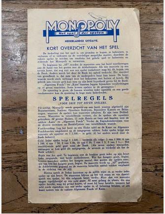 Monopoly de luxe Spelregels - Vintage Editie, Ophalen of Verzenden, Gebruikt