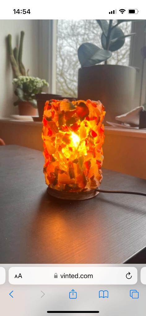 Glass shell lamp, Huis en Inrichting, Lampen | Tafellampen, Ophalen, Glas, Minder dan 50 cm