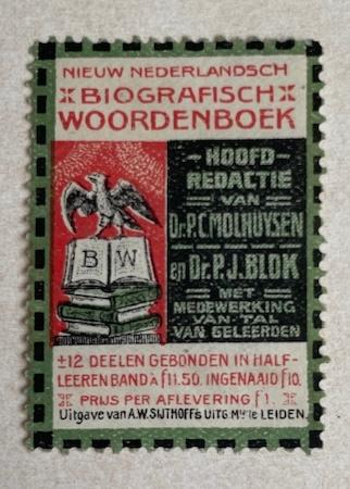 sluitzegel BIOGRAFISCH WOORDENBOEK Sijthoff Leiden, Ophalen of Verzenden, Gebruikt, Overige typen
