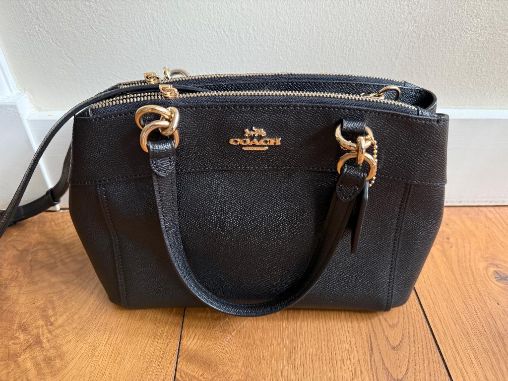 Coach leren handtas, zwart, origineel t.w.v. 449 euro, Ophalen of Verzenden, Zo goed als nieuw, Zwart, Handtas
