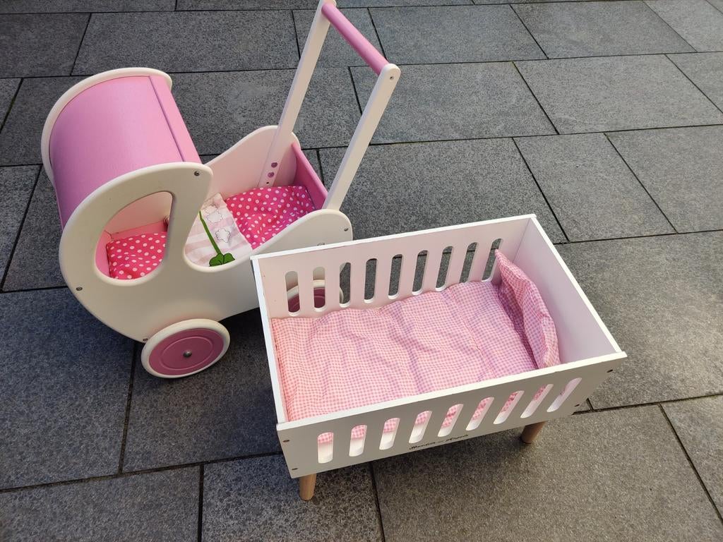 Poppenwagen en poppenbedje Bandits and Angels, Ophalen of Verzenden, Gebruikt, Babypop
