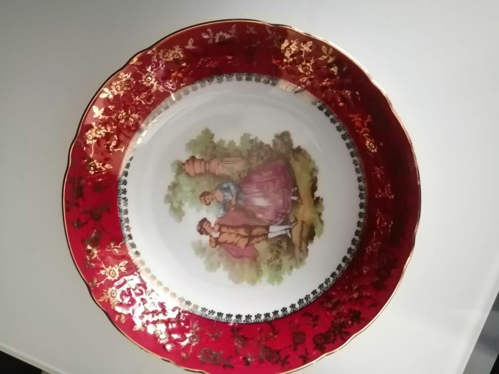 Antiek Bavaria Art Limoges Porseleinen Sierbord, Antiek en Kunst, Antiek | Porselein, Ophalen of Verzenden