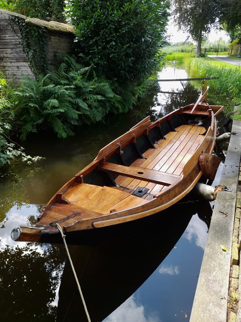 Giethoornse punter met nieuwe eiken vlonders en 4 pk mercury, Ophalen, Polyester, Benzine, Tot 6 meter