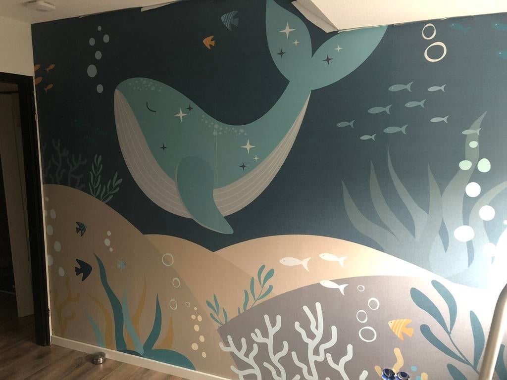 Bahang onderwaterwereld. Kinderkamer/babykamer blauw., Ophalen, Blauw, Onder water wereld