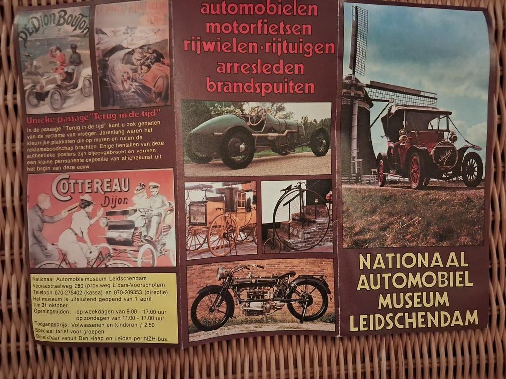 Folder Nat. Automobiel museum Leidschendam ca 1975, Verzenden, 1960 tot 1980, Zuid-Holland