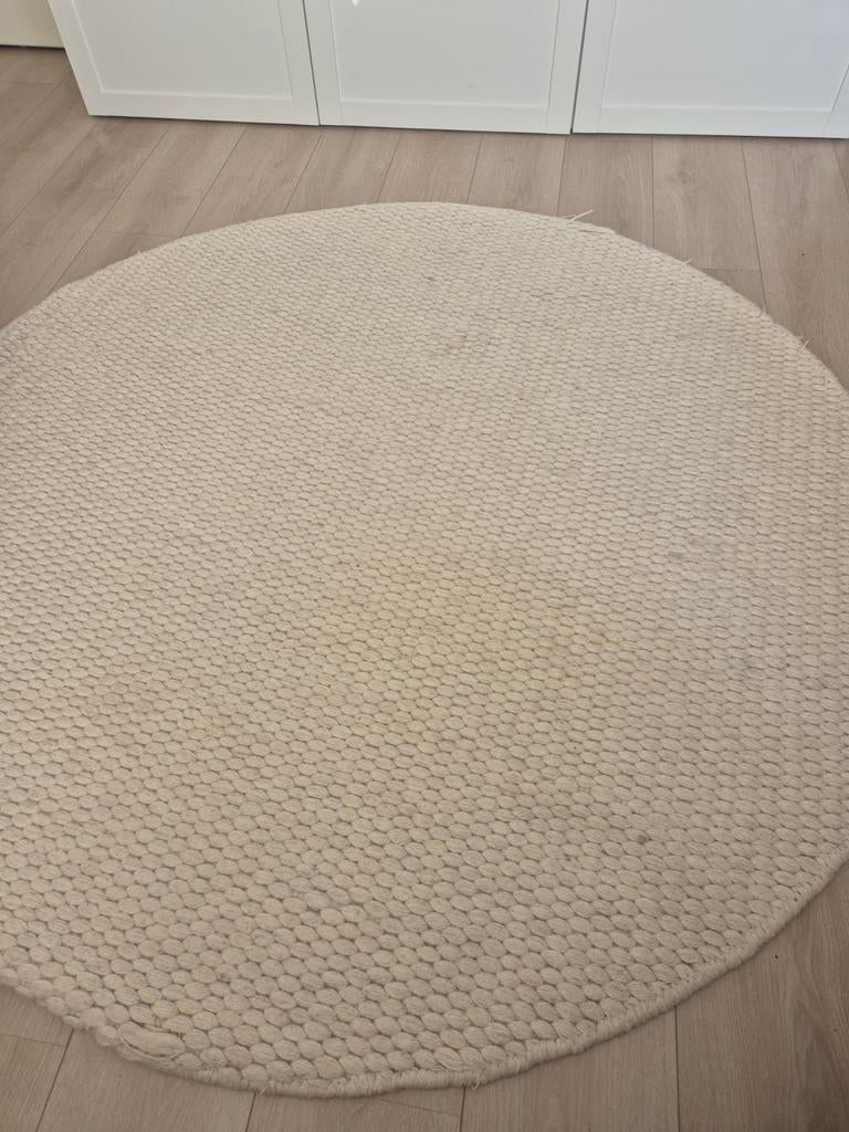 Scandinavisch vloerkleed, Ophalen of Verzenden, Beige, Rond