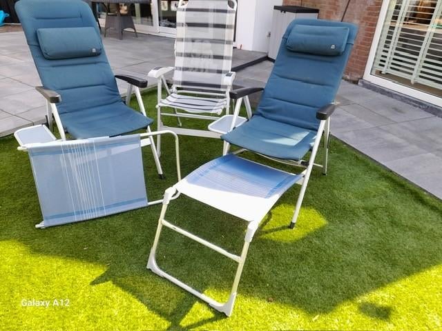 Anwb Camping stoelen 3 st. met 2 voeten bank., Caravans en Kamperen, Ophalen, Gebruikt