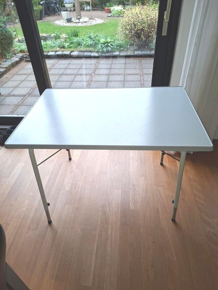 Witte rechthoekige campingtafel met inklapbare poten, Caravans en Kamperen, Ophalen of Verzenden, Campingtafel