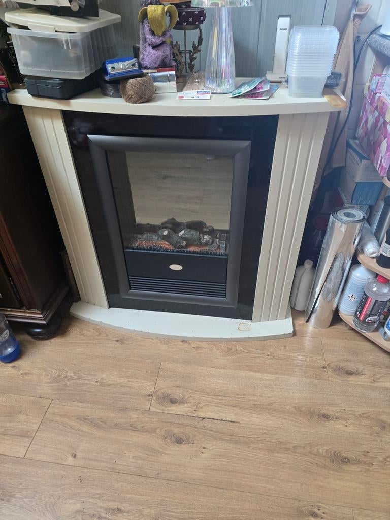 Elektrische kachel met schouw, Huis en Inrichting, Kachels, Ophalen, Gebruikt, Overige soorten, Elektrisch