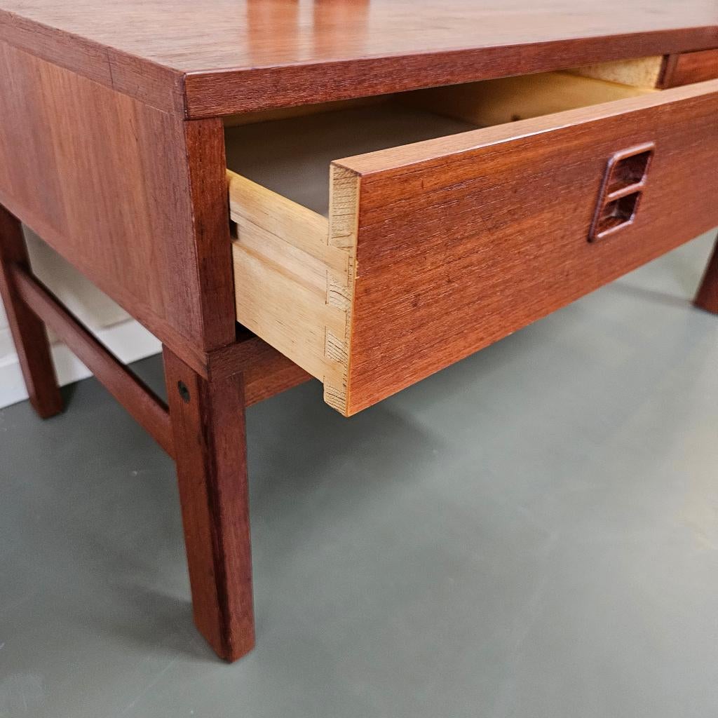 Vintage Deens design Ladenkast / Halkast / tvmeubel, Gebruikt, 1 of 2 laden, Teakhout, X