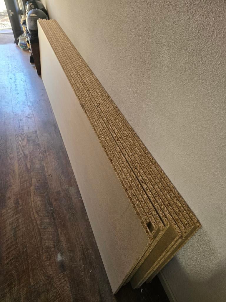 Spaanplaat platen  260x67.5x2cm, Doe-het-zelf en Verbouw, Platen en Panelen, Ophalen, Gebruikt, Overige materialen, Minder dan 20 mm