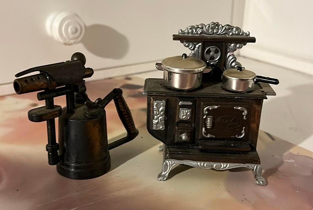 Puntenslijpers fornuis met pannen en gasbrander, Ophalen of Verzenden