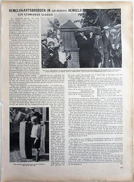 Hemelvaartsbrooden in Geldersch Hengelo - artikel uit 1935, Ophalen of Verzenden, 1920 tot 1940, Knipsel(s)