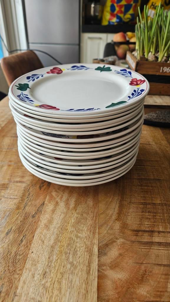 Boerenbont ontbijtbord 21cm - 17 stuks (prijs per bord), Huis en Inrichting, Keuken | Servies, Gebruikt, Ophalen of Verzenden