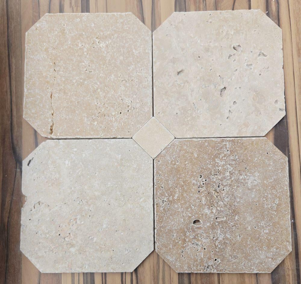 partij 5,5m natuursteen travertin vloer/wandtegels, Ophalen, Nieuw, 5 tot 10 m², 20 tot 40 cm