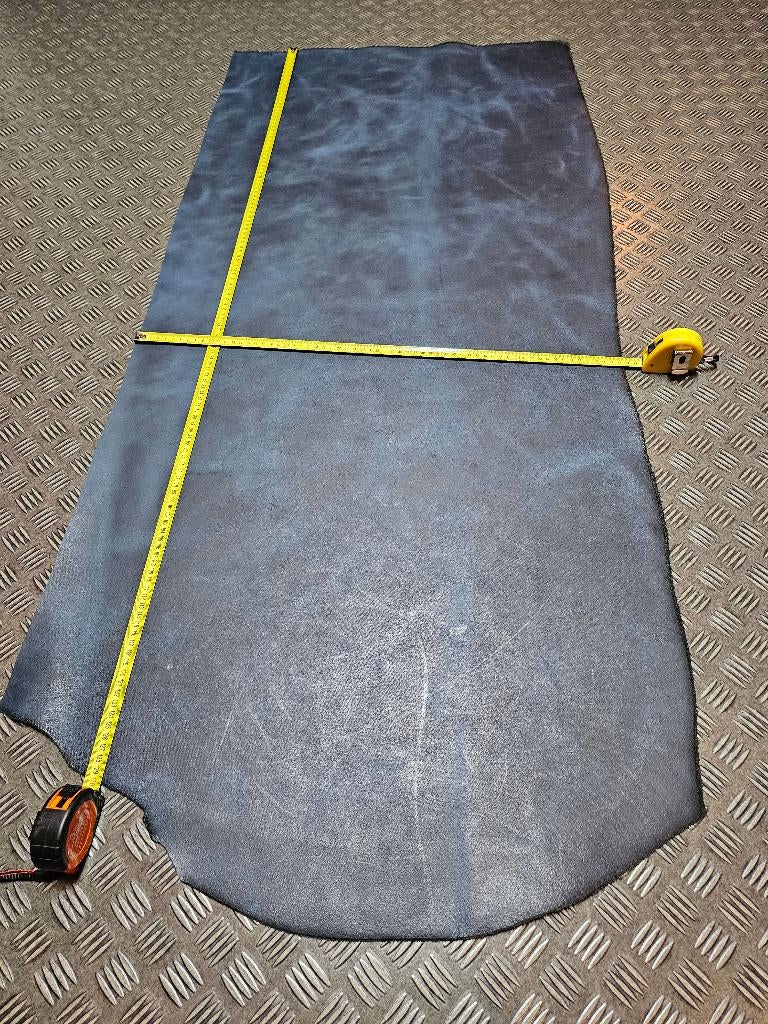 Rund - Leer Blauw(zie omschrijving!)gemêleerd, Blauw, Leer of Kunstleer, Nieuw, Ophalen of Verzenden