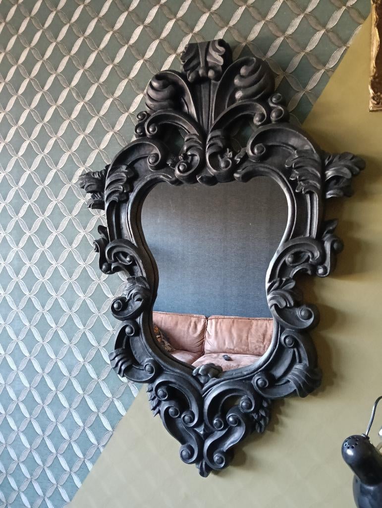 Baroque barok brocante spiegel, Ophalen, Zo goed als nieuw, Rechthoekig, Minder dan 100 cm