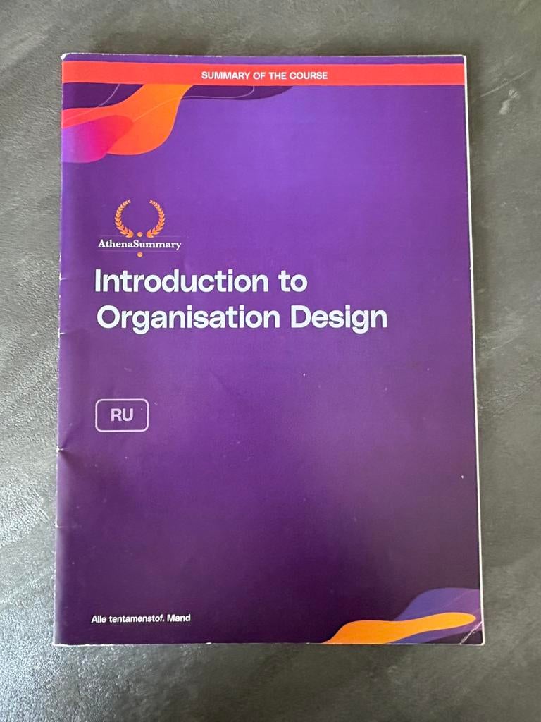 Introduction to Organisation Design athena, Ophalen of Verzenden, Zo goed als nieuw, Overige niveaus