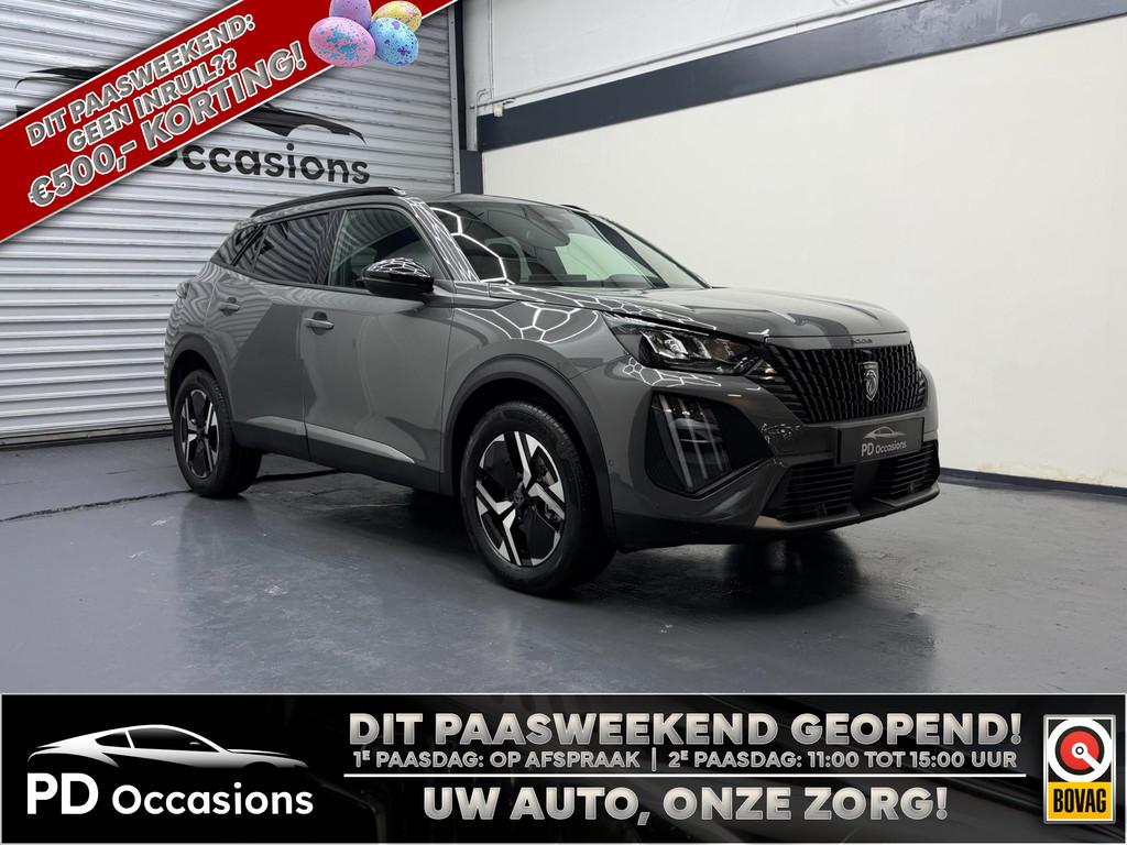 Peugeot 2008 1.2 Hybrid 145PK Allure, Zwart, 1199 cc, Leder en Stof, Origineel Nederlands