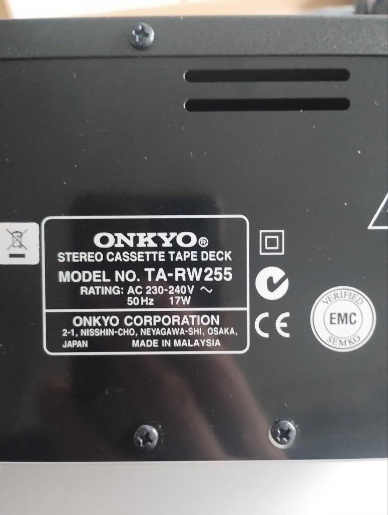 Onkyo TA-RW255 Stereo Cassette Tape Deck - Dubbel Deck, Audio, Tv en Foto, Cassettedecks, Ophalen of Verzenden, Dubbel, Overige merken