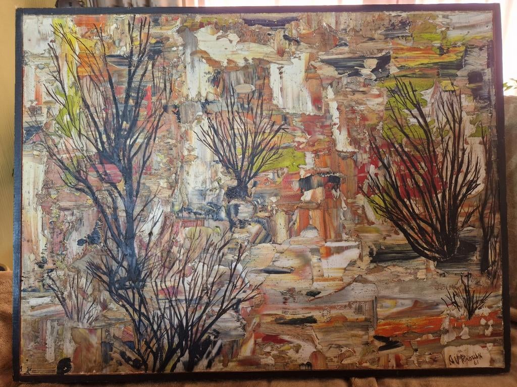 Olieverf schilderij op paneel Anne Proulx 1923–1995 uit 1961, Ophalen