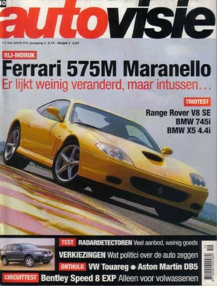 Autovisie 10 2002 : Range Rover - BMW 745i - X5 - Ferrari, Ophalen of Verzenden, Gelezen, Algemeen