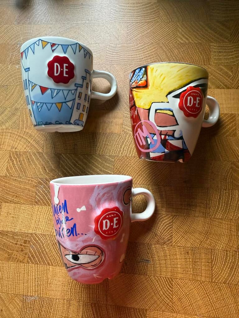 Douwe Egberts Senseo koffiekopjes - 3 stuks, Huis en Inrichting, Keuken | Servies, Gebruikt, Keramiek, Ophalen of Verzenden, Overige stijlen