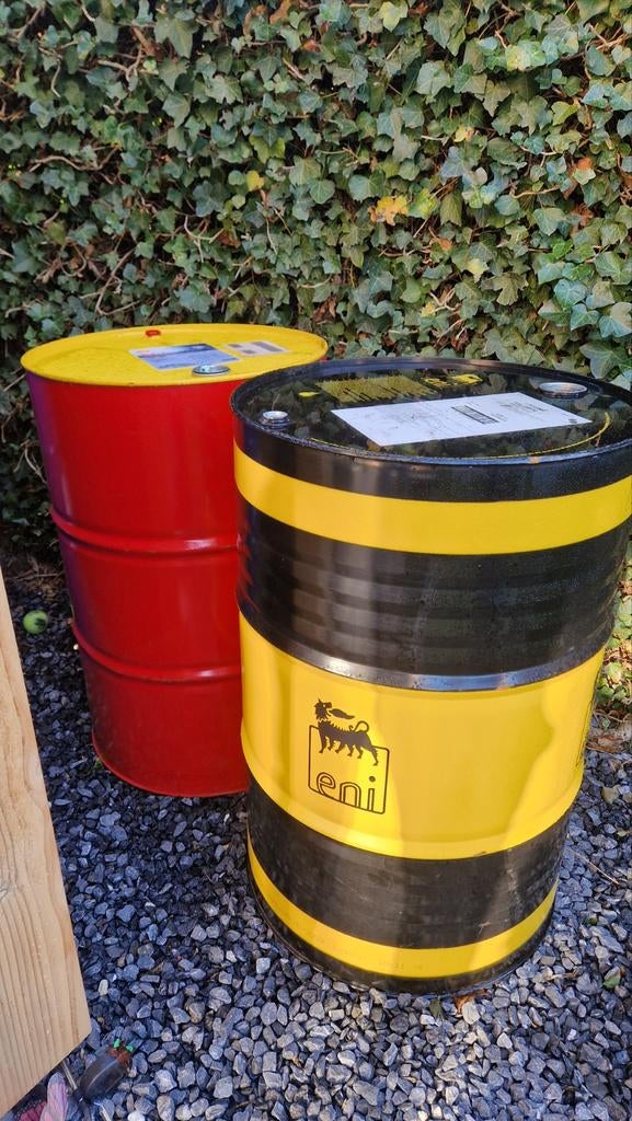 Vuurton stookton Oliedrum vuurkorf  200 liter open /dicht, Ophalen, Zo goed als nieuw, Vuurton