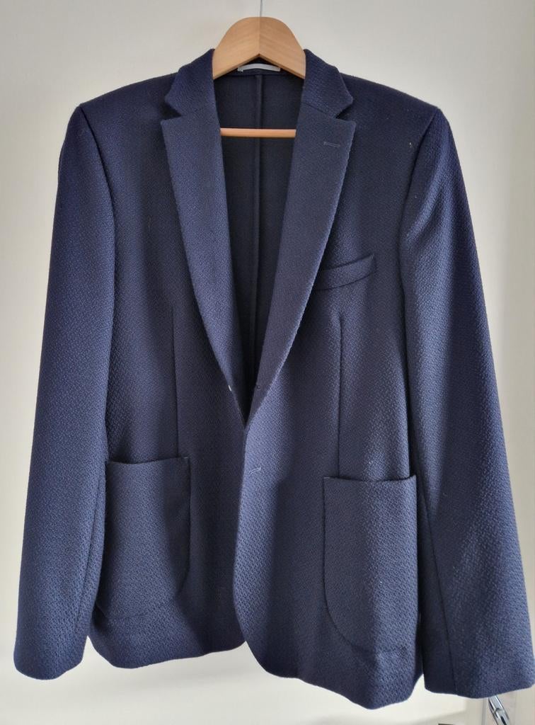 Thom Broekman (L/XL) colbert 100% scheerwol, Ophalen of Verzenden, Zo goed als nieuw, Maat 52/54 (L), Blauw