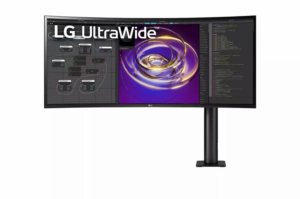 LG Ergo 34 inch IPS QuadHD UltraWide curved screen monitor, Computers en Software, Monitoren, Ophalen, Ingebouwde speakers, Thunderbolt