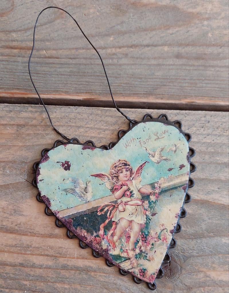 Ijzeren hart met mooie afbeelding, Ophalen of Verzenden