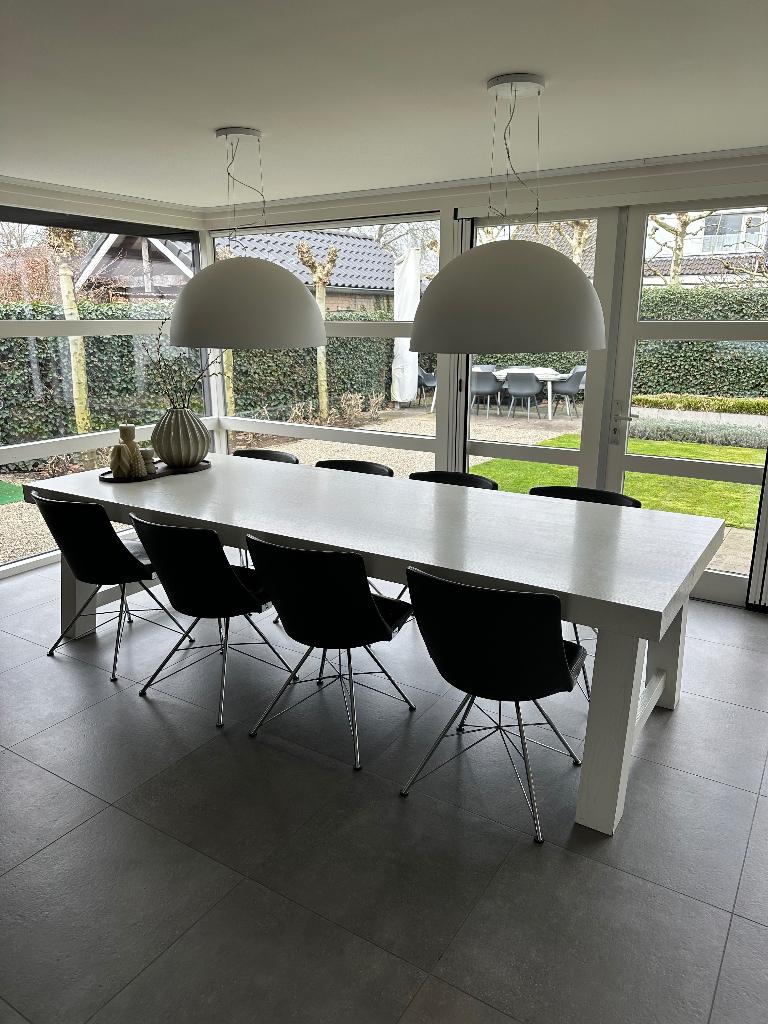 Prachtige eiken witte eettafel Big Top van Keijser en CO, Ophalen, Eikenhout, 200 cm of meer, Zo goed als nieuw