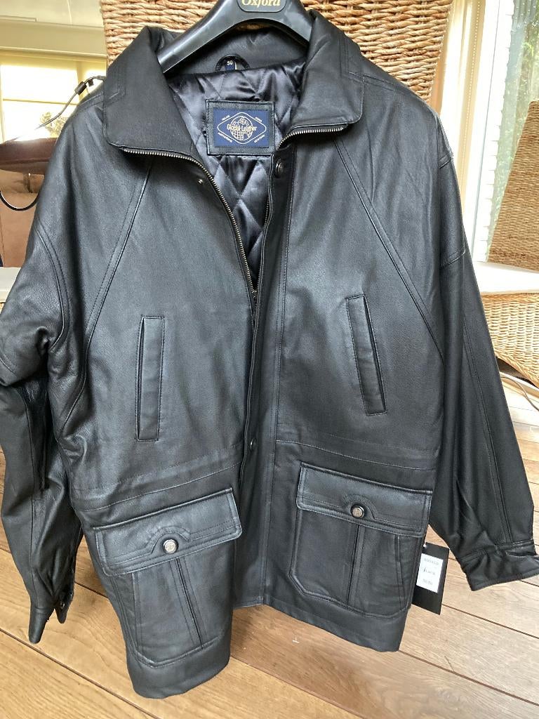 Leren jas ongebruikt, Kleding | Heren, Jassen | Winter, Ophalen of Verzenden, Nieuw, Maat 52/54 (L), Zwart