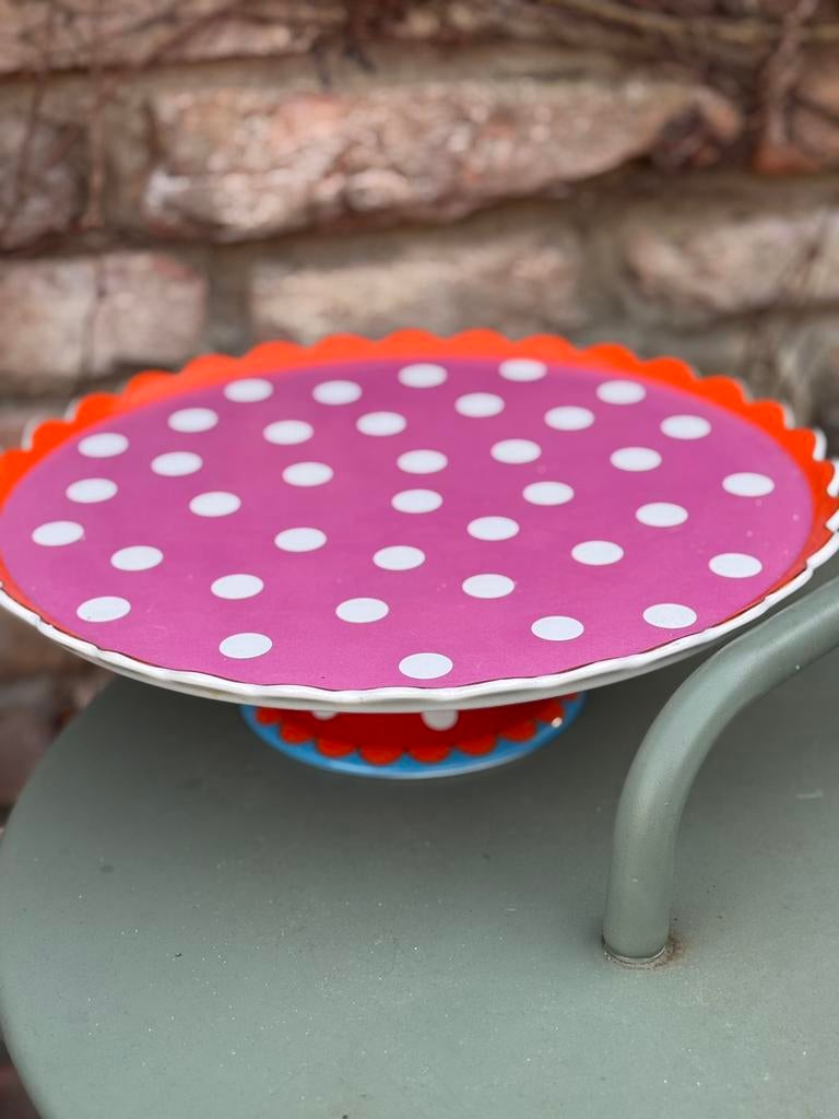 Oilily taartschaal, Ophalen of Verzenden, Zo goed als nieuw, Porselein, Overige stijlen