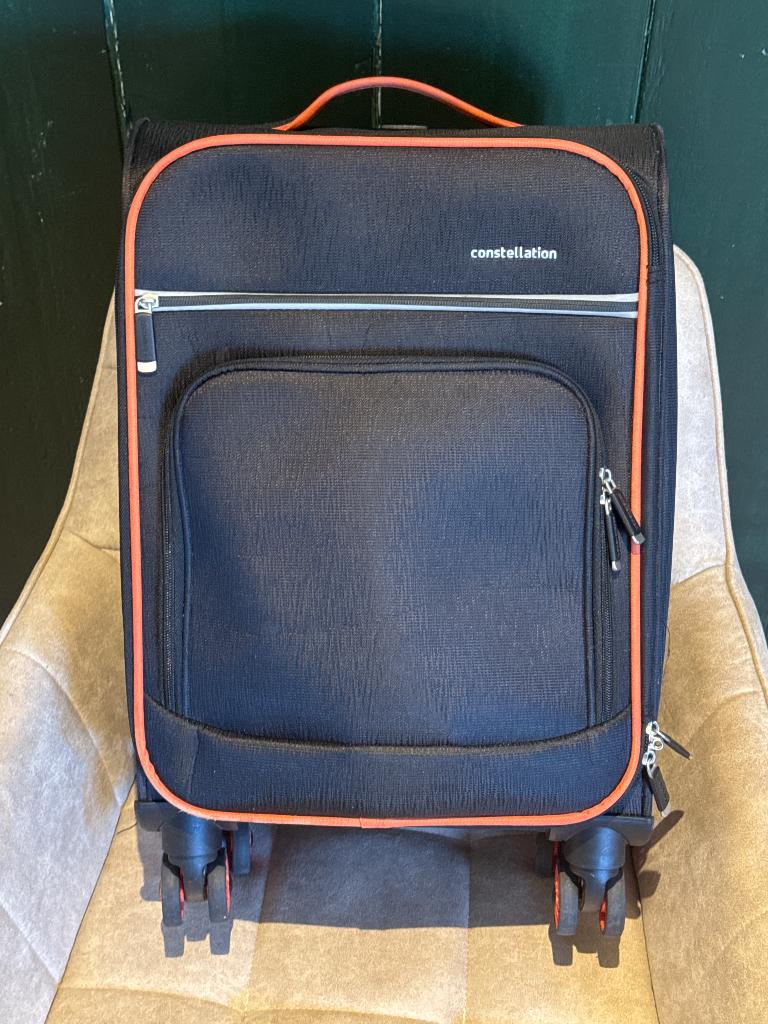 Nette cabin trolley 55 cm met laptopvak en 4 wielen, Ophalen, Wieltjes, 50 tot 60 cm, Hard kunststof