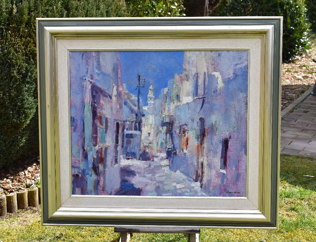 Frans Manders, Steegje in Spanje,olieverf op linnen., Ophalen