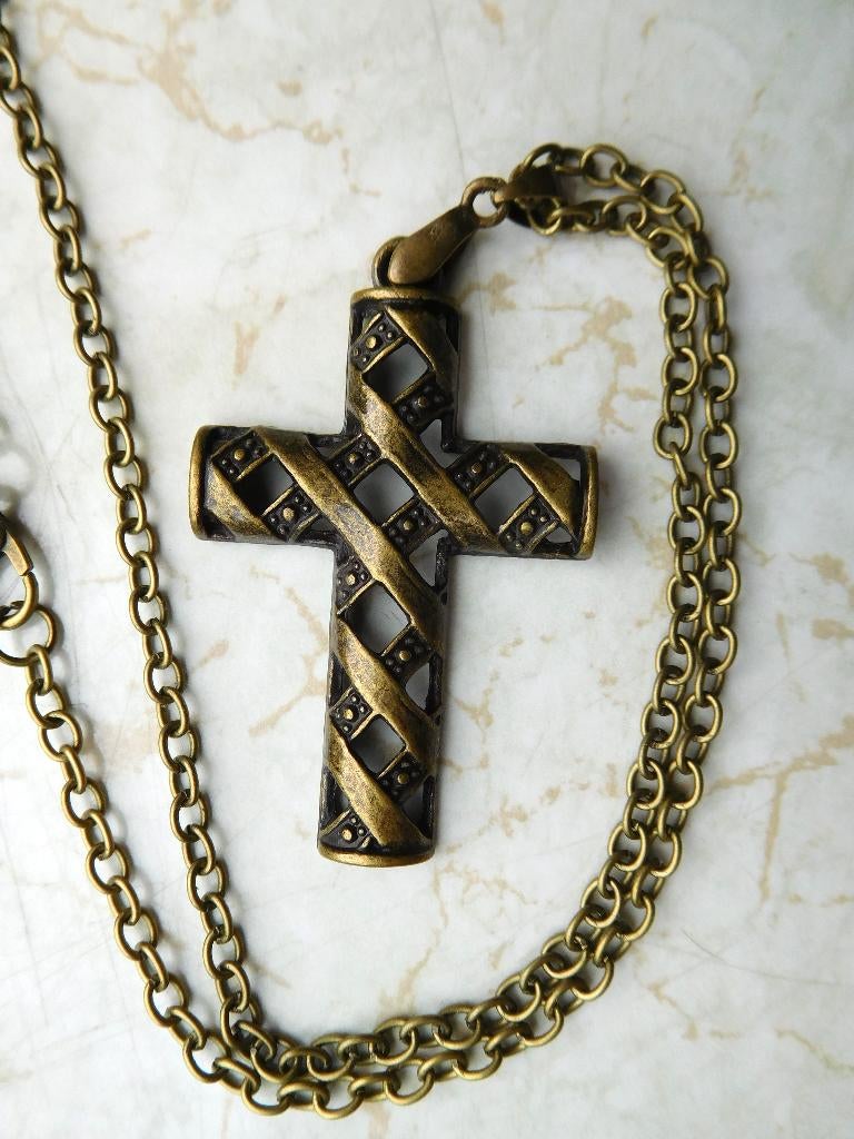 Bronzen kruis (F89671), Overige materialen, Bruin, Nieuw, Ophalen of Verzenden