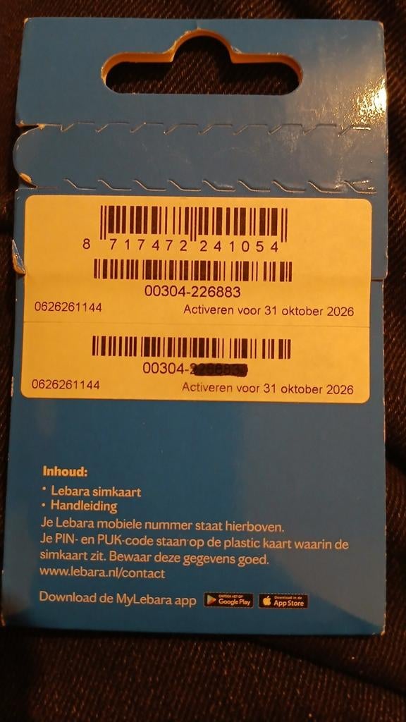 0626261144 top nummer lebara prepaid Gratis verzending erbij, Verzenden, Nieuw, KPN, Simkaart