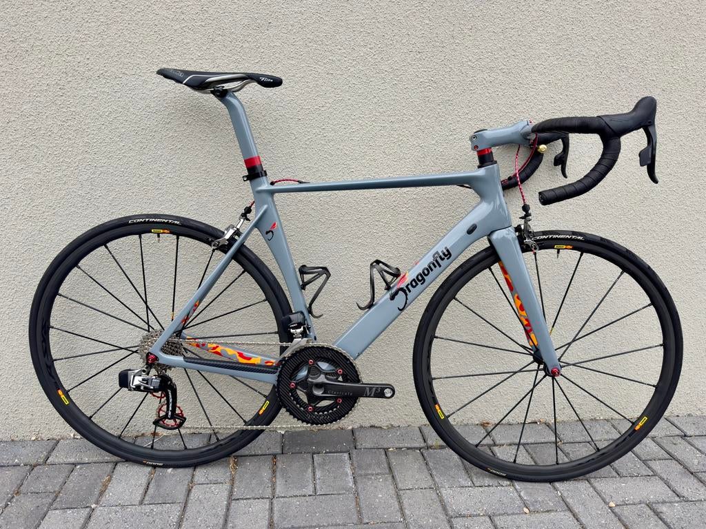 Custom build Dragonfly Racefiets, carbon frame, Carbon, Zo goed als nieuw, Meer dan 20 versnellingen, 53 tot 57 cm