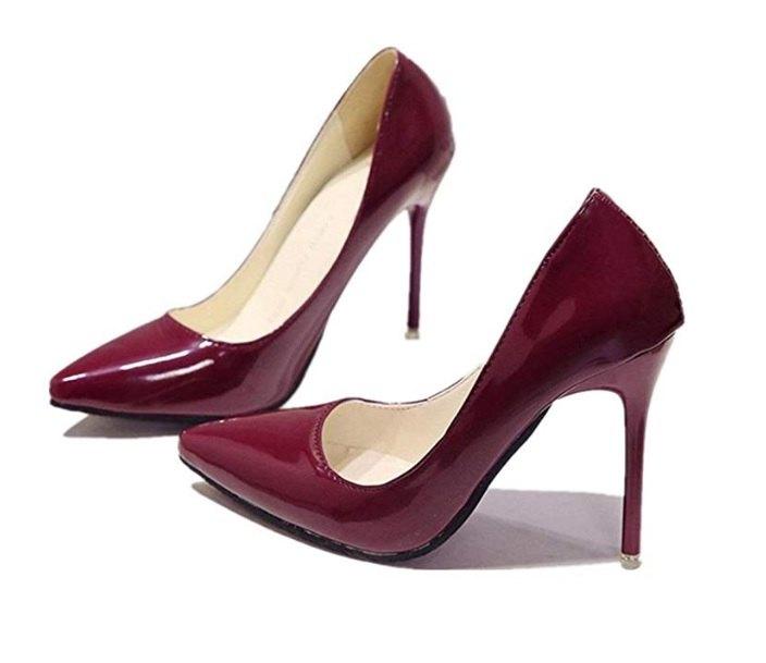 Donker rode hakken / pumps lak leren dames vrouwen hoge, Verzenden, Nieuw, Rood, Pumps