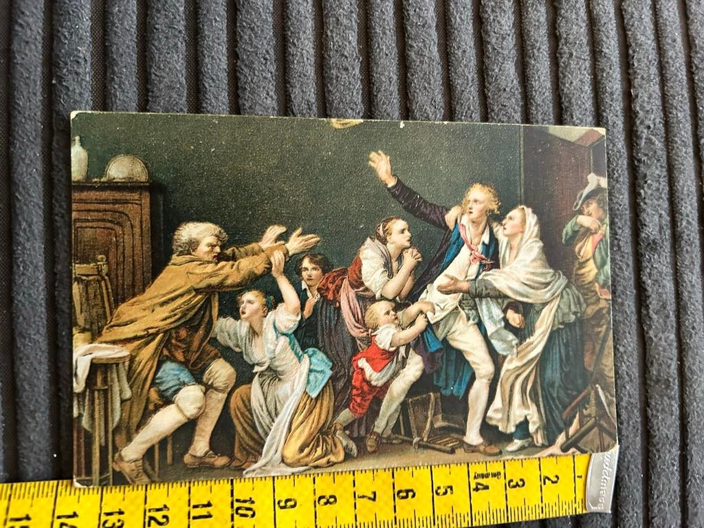 863. Oude kunstkaart Jean Baptiste Greuze, Ophalen of Verzenden, Ongelopen