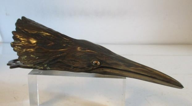 antieke Vienna bronze papier brief houder arend glazen ogen, Verzenden
